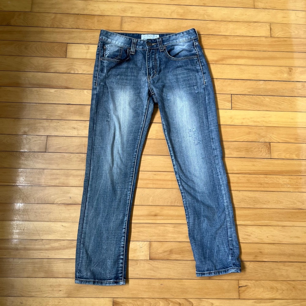 Ecko Unltd 711 Slim Fit Jeans Mens 30x30 Blue Medium Wash Distressed Streetwear